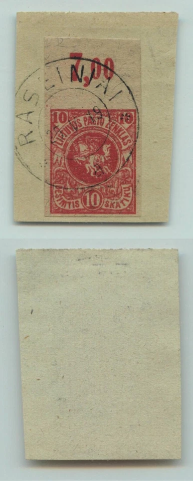 Lituania 🇱🇹 1919 SC 30 usado imperfecto cubierta corte. g4364 Foto 1 de 1