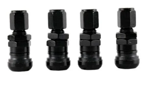 4 RAYS VOLK RACING BLACK FORGED ALUMINUM VALVE STEM CAPS WHEEL RIM UNIVERSAL JDM - Picture 1 of 1