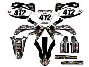 2005-2007 CRF 450 R PODIUM Black Senge Graphics Kit Compatible with Honda - Picture 1 of 10