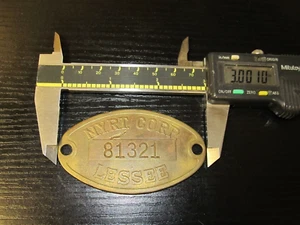 Vintage Cast Brass Original N.Y.M. Railroad ID Tag 81321 - Picture 1 of 2