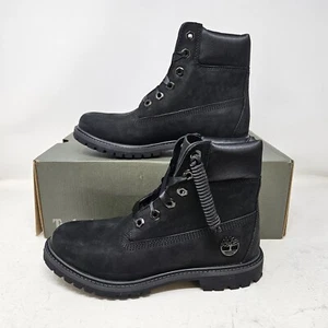 Wmns Timberland 6 Inch Premium Waterproof Boots / Black Nubuck / TB0A1TJQ 001 - Picture 1 of 5