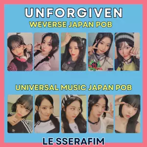 LE SSERAFIM UNFORGIVEN JAPAN 2ND SINGLE Photo card POB Weverse Universal music - Picture 1 of 47