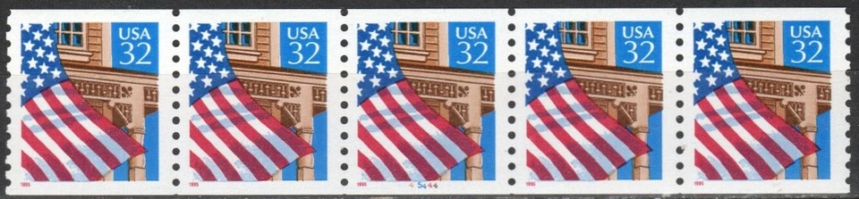 US Scott #2913, Plate Strip of 5, #45444, MNH - Image 1 of 1