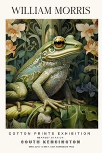 William Morris Vintage Frog Cotton Exhibition Prints Floral Wall Poster Print - Picture 1 of 6