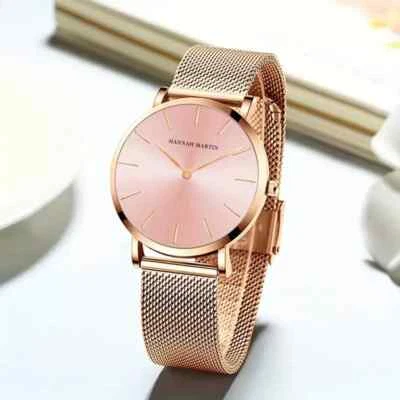 Женские кварцевые наручные часы Hannah Martin (цвет розового золота/розовое лицо) в подарочной коробке - Изображение 1 из 3