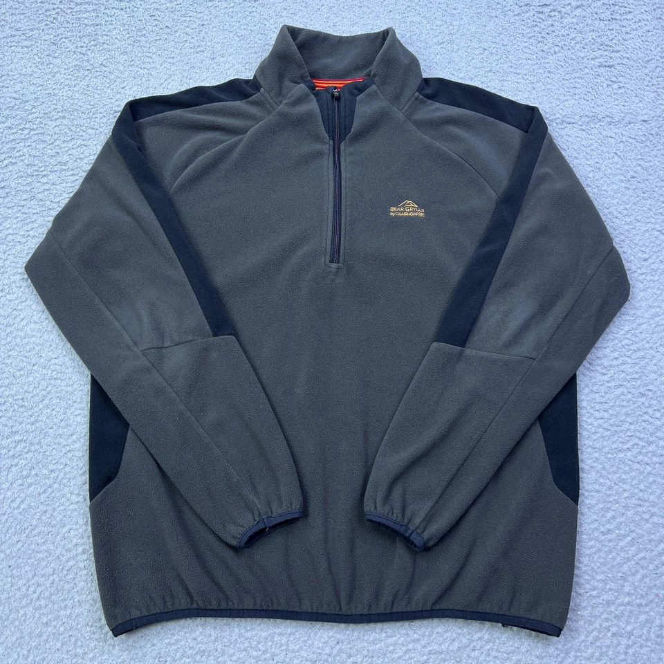 Craghoppers Bear Grylls Fleece Mens XL Gray 1/4 Zip Walking Hiking Outdoor Top - Image 1 of 4