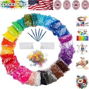 Kid-Friendly 12730 Rubber Bands Kit - Craft Unique Bracelets & More in 26 Colors - Picture 1 of 9