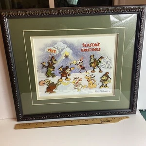 Walt Disney "1934 Season's Greetings Christmas Card" Framed Pin Set - Picture 1 of 12