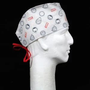 Marvel Characters Mini Kawaii on White Theme Scrub Hat - Picture 1 of 1
