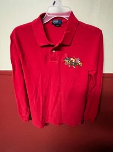 Ralph Lauren Polo Shirt Youth  Large 16-18 Triple Pony Stampede Number 3 - Picture 1 of 5