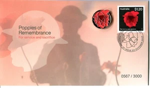2023 Poppies of Remembrance For Service & Sacrifice Prestige FDC 0567/3000 Red - Picture 1 of 2