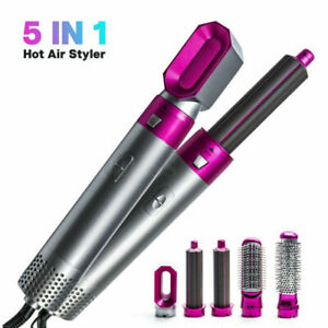 5 in 1 Hair Styler Dryer Volumizer Straightener Curler Hot Air Comb Brush