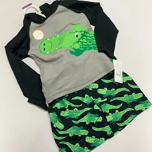 NWT Carter's Just One You Toddler Boys Long Sleeve Crocodile Rash Guard Set 2T - Picture 1 of 5