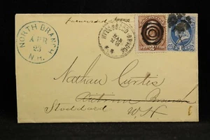 NH: North Branch 1870s Forwarded Cover + Letter from Hillsboro Bridge Both DPO's - Picture 1 of 3