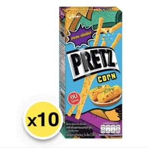 Glico Pretz Corn Flavor Biscuit Sticks Crunchy Snack  22 g  x 10 Packs - Picture 1 of 4