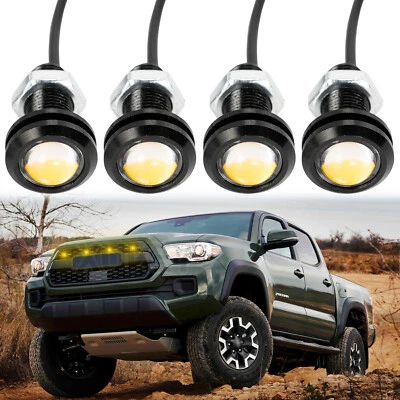 4x Amber LED DRL Raptor Style Grill Mark Light Eagle Eye Hawkeye Fog Lamps F150 - Image 1 of 4