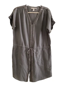 Banana Republic Heritage Gray Beaded Tunic Dress - Sz 6 - Picture 1 of 10