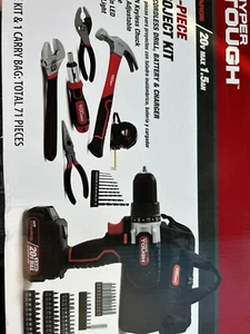 Hyper Tough AQ90193G 20V Max Li-ion 3/8 "cordless drill Tool Set, 71-piece - Picture 1 of 5