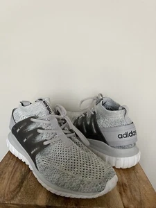 Adidas Tubular Nova Sneakers Shoes Size 8 Blue Grey Laces Slip On Knit Running - Afbeelding 1 van 7