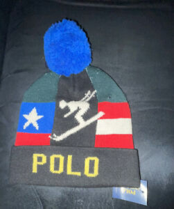 Polo Ralph Lauren Wool Suicide Ski Hat Scully NWT But Damaged Snow Beach Stadium