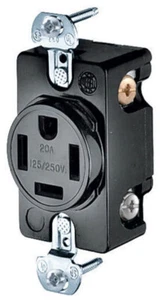 HUBBELL 8410 RECEPTICLE 20A 3P4W 125/250V NEMA 14-20R STRAIGHT BLADE - Picture 1 of 1
