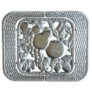 Gorham Trivet Expandable Country Terrace Fruit Silver Metal Hot Plate - Picture 1 of 9
