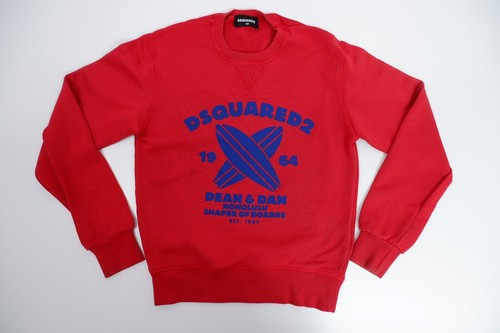 Dsquared2 Ds2 Boys Jumper Sweatshirt Top Age 10 Yrs Red Printed Long Sleeve