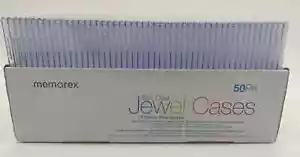 MEMOREX Slim Clear Jewel Cases 50 Pack CD/DVD Storage -New Sealed - Picture 1 of 4
