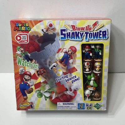 Época Juegos Super Mario Explosión Torre Temblorosa Destreza Juego Equilibrio Juguete Figura Foto 1 de 3