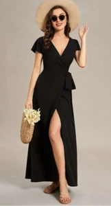 Summer One-Piece Printed Short Sleeve Tie-Waist Wedding Guest Dress XXL - Picture 1 of 3