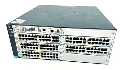 HP J9850A Switch Chassis w/ 4 x J9986A 1 x J9990A 1 x J9827A Switches (MC) - Image 1 of 4