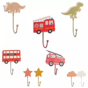 Ganci porta camera da letto a parete bambini Dino Cloud Star autobus camion dei pompieri - Foto 1 di 19