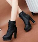 womens block high heel side zip knight boots ankle boots 