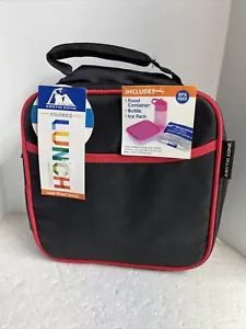 Arctic Zone Neu Brotzeittasche Box Isolierfutter Kombination Schwarz und Rot 8,5”x8,5”x3” - Bild 1 von 11