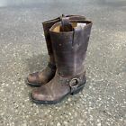 Y2K Mossimo Supply Women's Size 7.5 Brown Leather Square Toe Harness Biker Boots