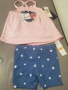 Tommy Hilfiger Baby/Toddler Girls 2-Piece Ruffled Tank & Short Sets; Size 12M-4T - Picture 1 of 4