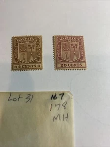 Mauritius #167, #178   MH  (LOT 30 File57) - Picture 1 of 2