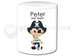 Personalised Ceramic Money Box- Pirate Boy Design #1 - Picture 1 of 1