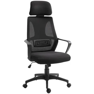 Vinsetto Mesh Back Office Chair w/ Adjustable Height Padded Headrest Black - Picture 1 of 11