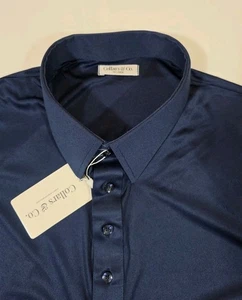Collars & Co Polo Men's Navy Blue Dress Collar 2XL XXL Shirt NWT - Picture 1 of 5
