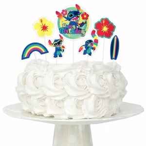 Lilo & Stitch Surfing Alien Happy Birthday Cake Toppers Party Decorations 7pk - Picture 1 of 5