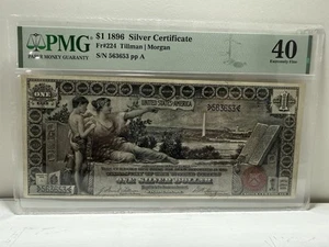 1896 $1 Educational Silver Certificate FR 224 PMG XF40 - Picture 1 of 2