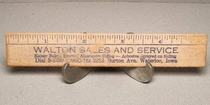 Vintage Adv. 6" Ruler & Nail File - Walton Sales & Service- Waterloo, Iowa. #-78 - Picture 1 of 11