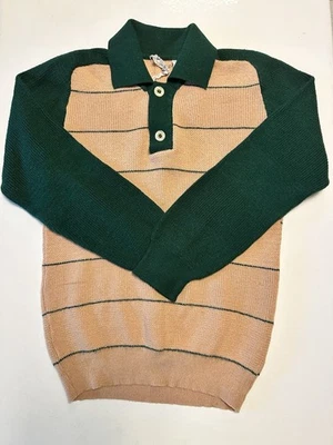 Suéter Pullover Coronet Casuals Italia Acrílico Verde Mod Disco Abuelo S 60s 70s Foto 1 de 4