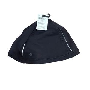 Lululemon Beanie Hat Fast Free Fleece Lined Run Reflective Black Large/ XL New - Picture 1 of 5