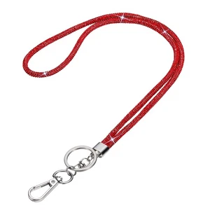 Cordón Bling, Cordón Cristal Estrás 19"/48cm para Llaves de Tarjeta de Identificación, Rojo - Imagen 1 de 6