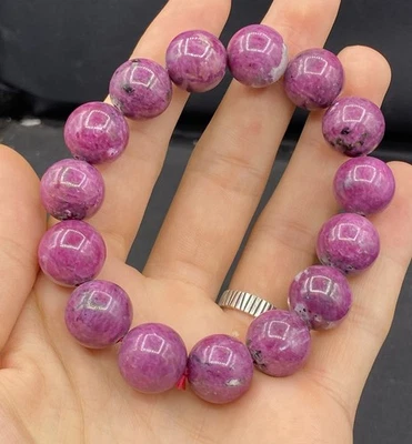 Natural Top Quality 15 Mm Ruby Zoisite Bracelet Healing Bracelet - Image 1 of 4