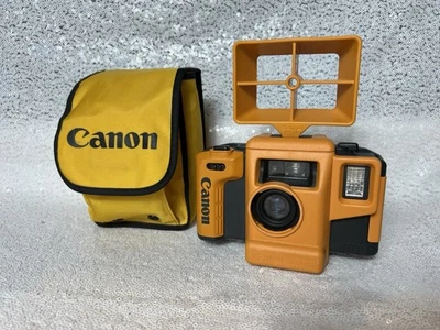 Canon AS-6 35mm Underwater Point & Shoot Film Camera Built-in Flash Yellow Black - Image 1 of 4