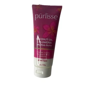 PURLISSE BEAUTY Coconut Oil +Plumeria Silky Body Butter Large 6 fl oz New W Box - Picture 1 of 3