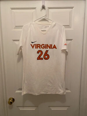 Virginia UVA Cavaliers Women's Soccer #26 Game Worn White Nike Jersey Large - Image 1 of 4